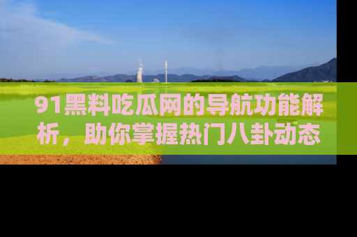 91黑料吃瓜网的导航功能解析,助你掌握热门八卦动态