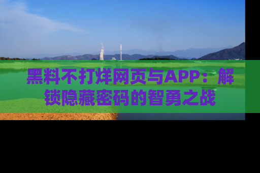 黑料不打烊网页与APP：解锁隐藏密码的智勇之战