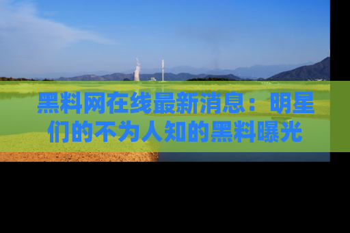 黑料网在线最新消息：明星们的不为人知的黑料曝光
