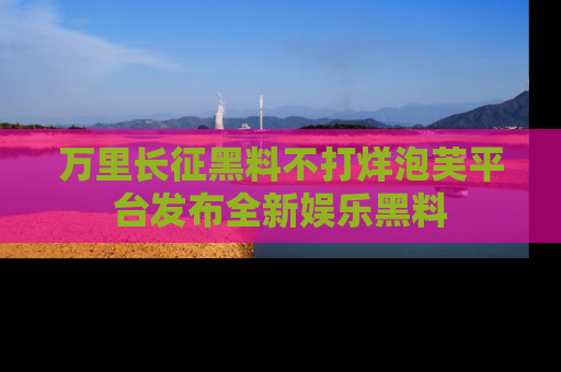 万里长征黑料不打烊泡芙平台发布全新娱乐黑料