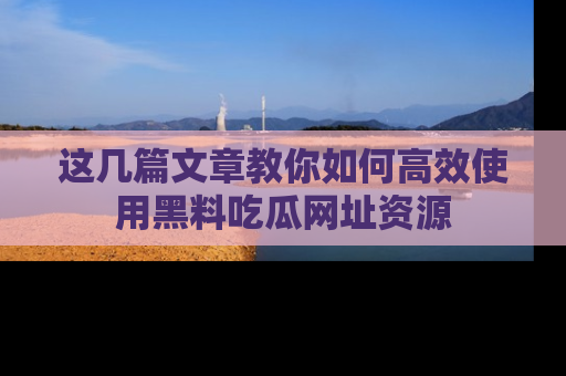 这几篇文章教你如何高效使用黑料吃瓜网址资源